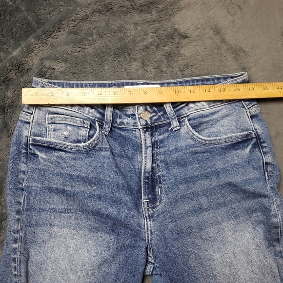 Flying Monkey Boyfriend Jeans Distressed Raw Hem size 28 Blue Ripped Denim - Picture 9 of 12